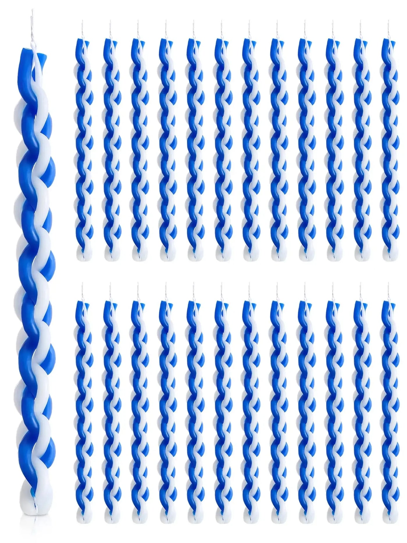 1PACK White and Blue Braided Candle Havdalah Candle Lighting Shabbat Candles Handcrafted Candles Judaica Gift