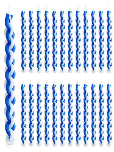 1PACK White and Blue Braided Candle Havdalah Candle Lighting Shabbat Candles Handcrafted Candles Judaica Gift