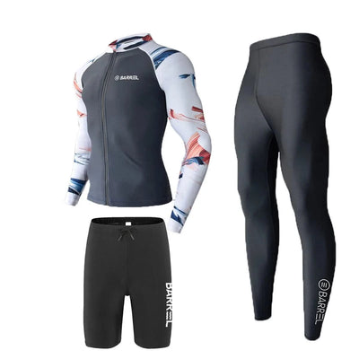 Long Sleeve Neoprene Wetsuit Women Rash Guards Swimwear Two-Piece Swimsuit Men Surfing Swimming Suit Beach Diving Bath Suit