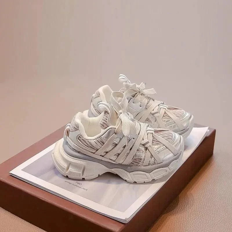 Children's sports shoes 2025 new style for boys and girls, mesh breathable dad shoes, soft soled non slip running shoes