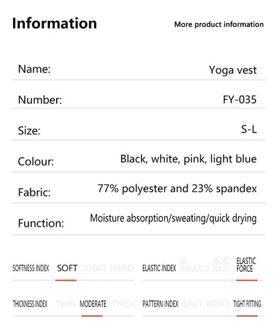 Women's sexy yoga undershirt Outdoor beautiful back training clothes Fashion sling bra Sports underwear With Coasters