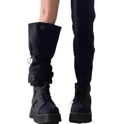 Spring and Autumn New High Quality Drawstring Climbing Boots for Women Spicy and Sexy Western Cowboy Boots with Thick Bottom