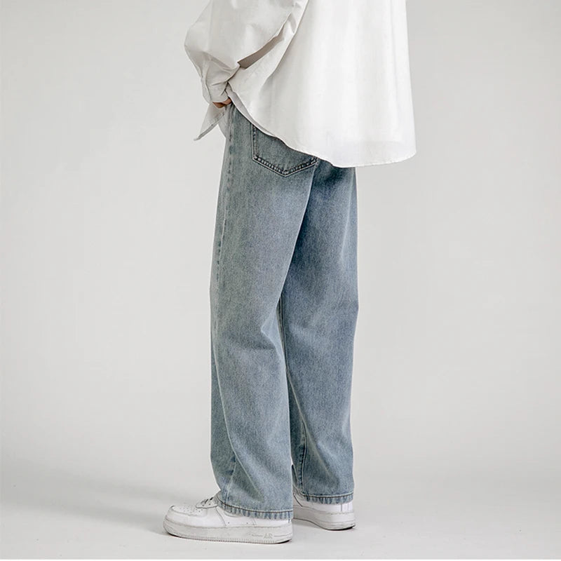 Men's Jeans Pants Straight Trousers for Men Jean Spring Denim Mens Man Male Trendyol Streetwear Korean Fashion Men Boys  Sale
