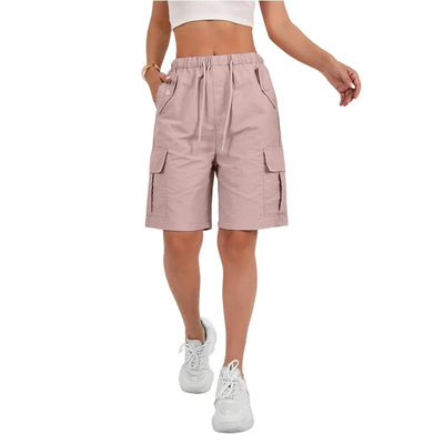 Women Summer Cargo Shorts Solid Casual Pockets Beach Short Pants Harajuku Chic Short Pants All Match Streetwear Bottoms 2025