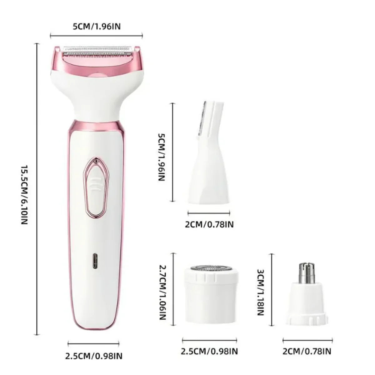 4in1 Electric Epilator Lady Shaver Body Arm Leg Hair Removal Device Painless Cordless Eyebrow Trimmer Women Razor USB Charging