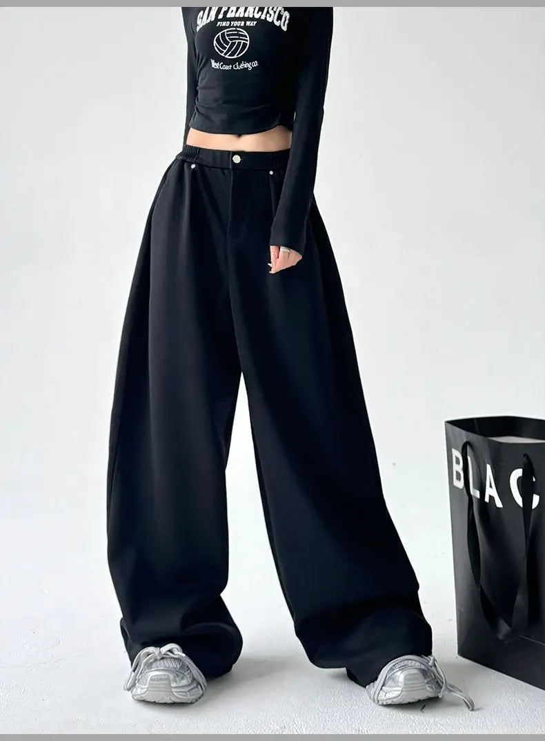 Wide Leg Pants Women's Autumn and Winter New Loose Sports Casual Pants