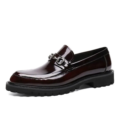 Men's Dress Leather Shoes Horse Street Buckle High Quality Men's Oxford Shoes Wedding Party Office Formal Shoe Large Size 38-48