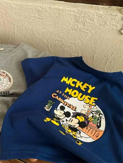 Children's Summer Clothing Cartoon Fashion Printed Children's Short Sleeved T-shirt Clothes Children's Birthday Clothes Gifts