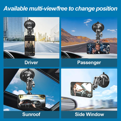 Magsafe Car Phone Mount Video Recording Universal Magic Arm Suction Magnetic Car Phone Holder Mount s Vlog ShootingColor