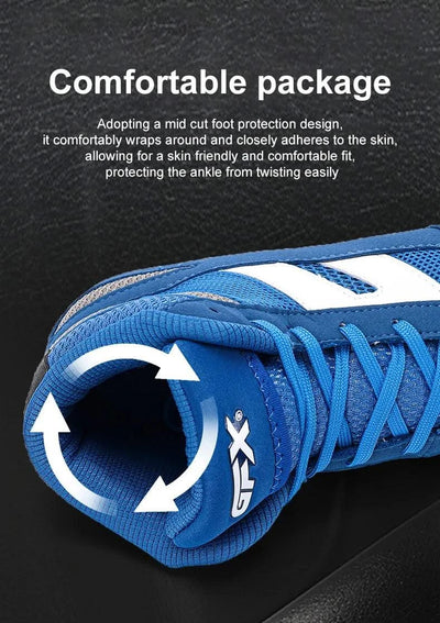 New Wrestling Shoe Fighting Boxing Wrestling Rubber Outsole Breathable Wear-resistant Shoes for Child Women Men Size 29-44