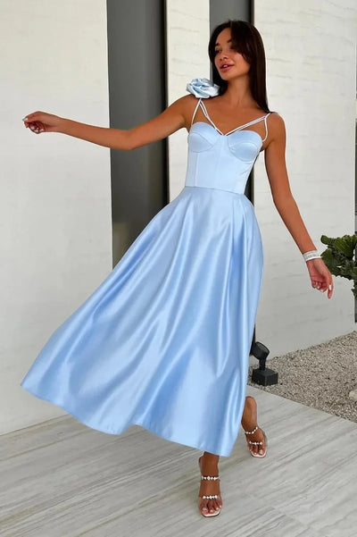 Luxurious Women Party Evening Dress Elegant 3D Floral Off Shoulder Corset Cocktail Gala Dress Graduation Wedding Foraml Prom