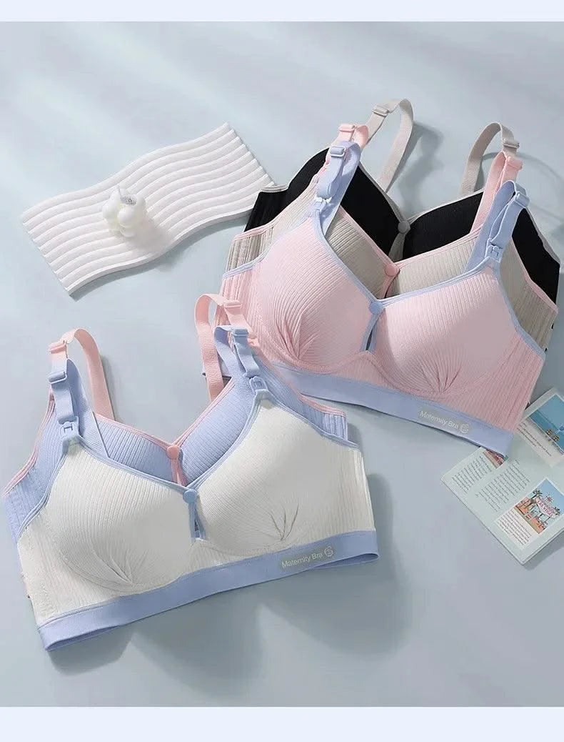 All-season Maternity Bra For Pregnant Women Breast-lifting Anti-sagging Front-opening Design For Breastfeeding Made  Pure Cotton