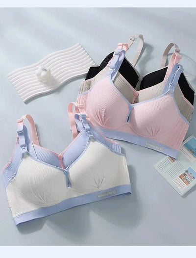 All-season Maternity Bra For Pregnant Women Breast-lifting Anti-sagging Front-opening Design For Breastfeeding Made  Pure Cotton