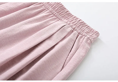 Women Wide leg Pants Spring Summer Elastic Waist Stright Long Loose pants Casual Female Solid Soft Pants Trousers
