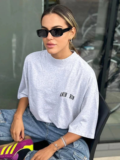 Graphic Aesthetic T-Shirts for Women Summer Clothes 2024 Cotton Half Sleeve Loose Tees Tops Oversized Female Fashion T-Shirt
