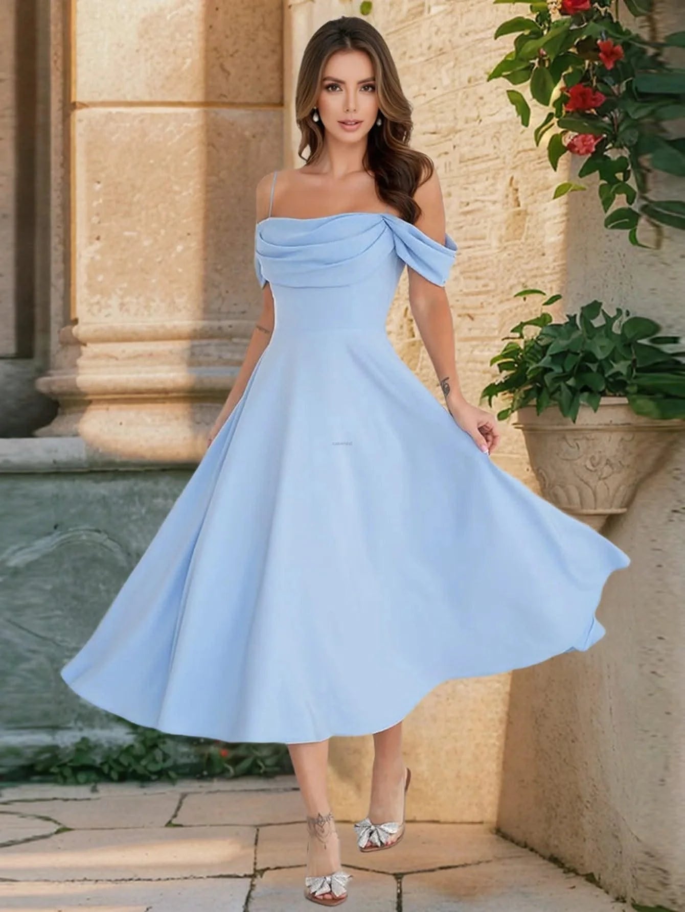 European and American Summer Dress for Women Clothing New Sexy Pleated Suspender Dresses 2025 Slim Temperament A-line Skirt