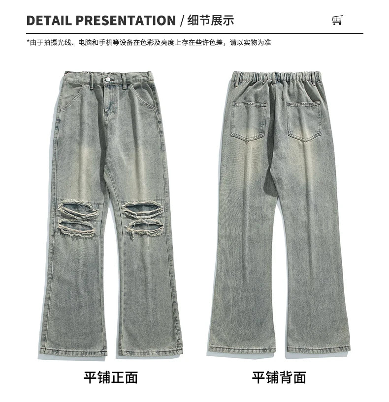 Men Clothing 2025 Y2K Fashion Stretch Slim Ripped Jeans Pants Vintage Skinny Biker Denim Trousers Ankle Zipper Ropa Hombre Jeans
