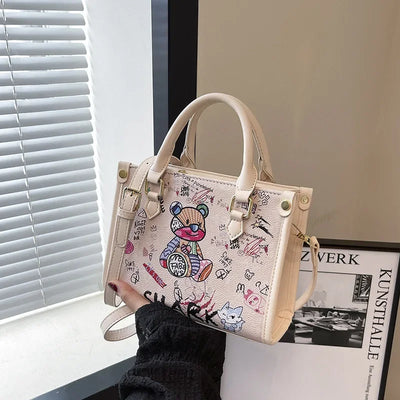 2025 Designer-Inspired Doodle Handbag - Women's Elegant Shoulder Tote, Spacious Summer Crossbody Purse with Top Handle - Elanique