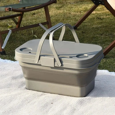 garden  Multi functional hand-held basket storage box for picnic, outdoor camping, picnic basket set, folding water bucket