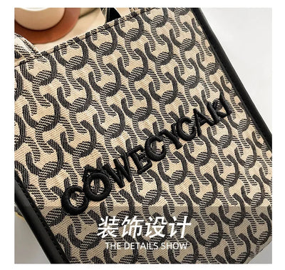 2025 Designer Sheet Music Bag for Women - Colorblock Crossbody Purse, Chic Shoulder & Handheld Tote with Adjustable Strap