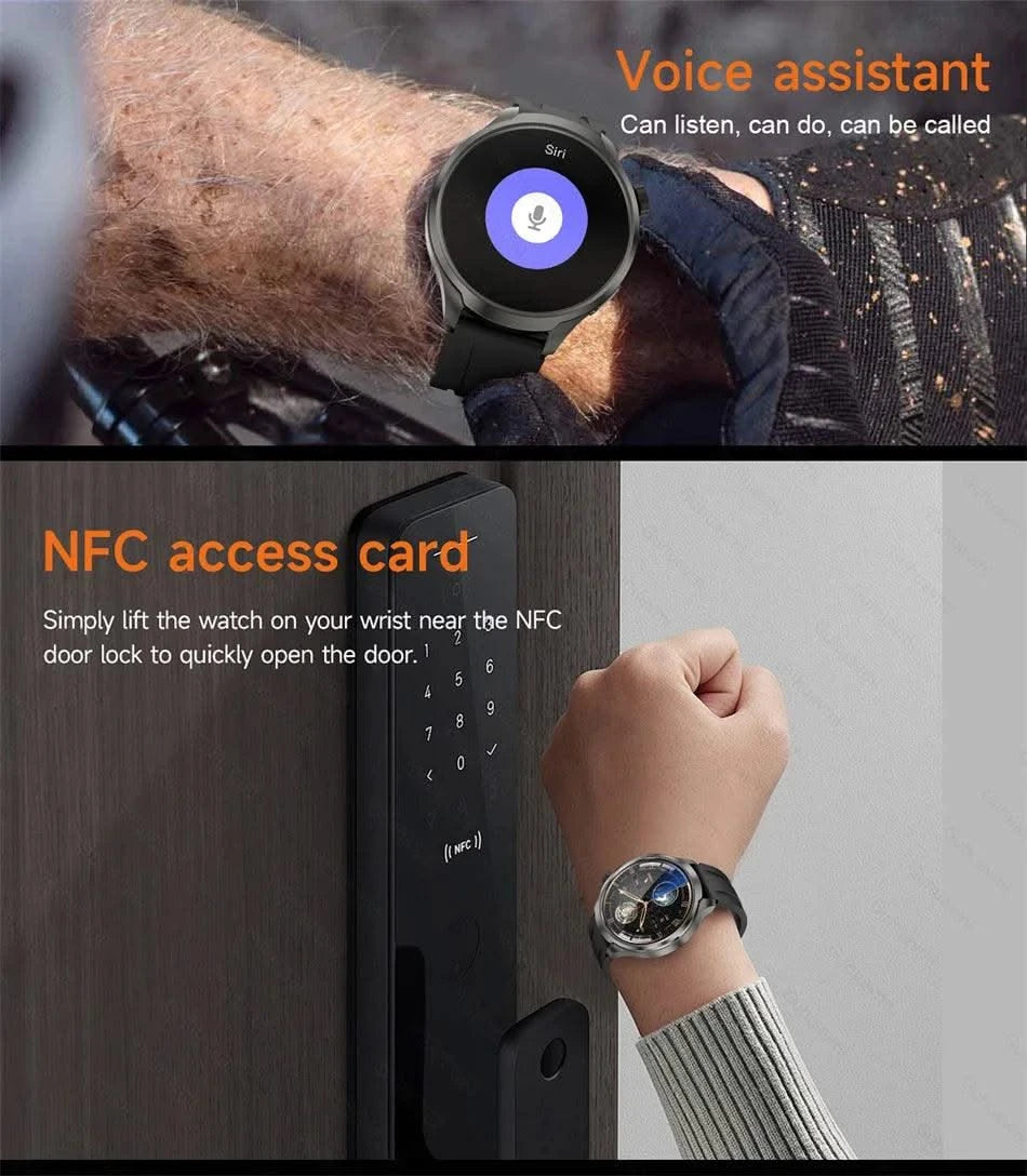 Smart Watch 1.85" BIG AMOLED Screen NFC GPS Tracker IP68 Watch 4 BT5.3 Call Health Smartwatches Custom Dial Series GT Upgraded
