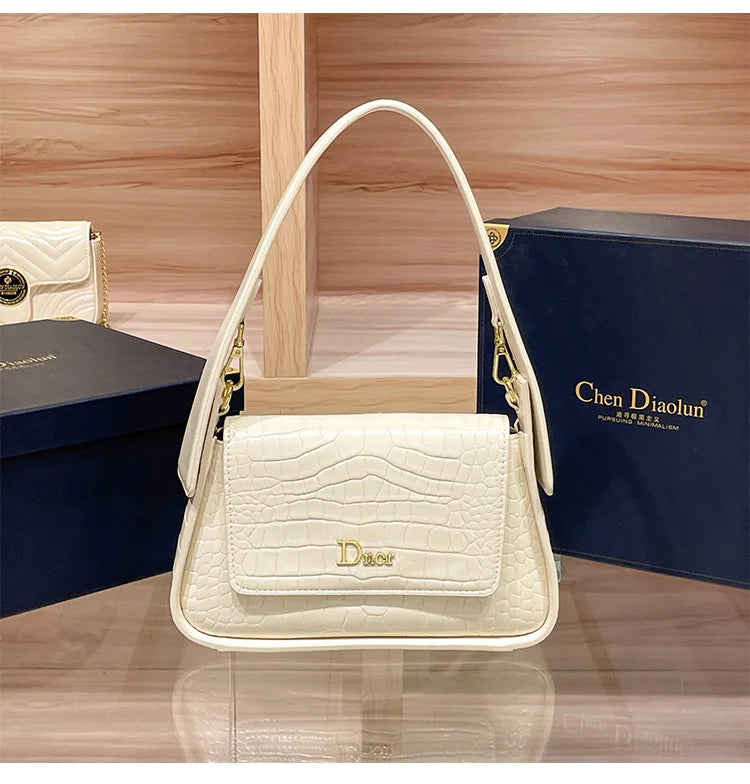 Classic Women's Handbag in Leather, Shoulder and Crossbody Bag Style, Luxury Elegant Design for Ladies By Famous Designer