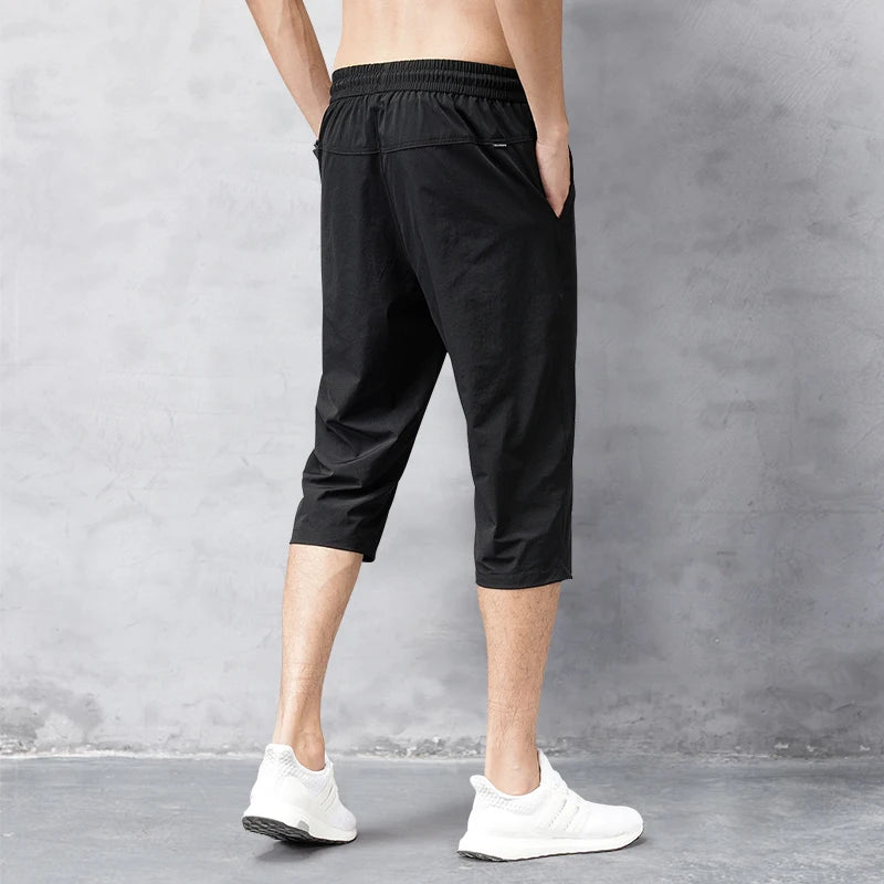 Summer Cropped Trousers for Men, Ice-Feel Breathable Stretch Trousers, Casual Versatile Shorts