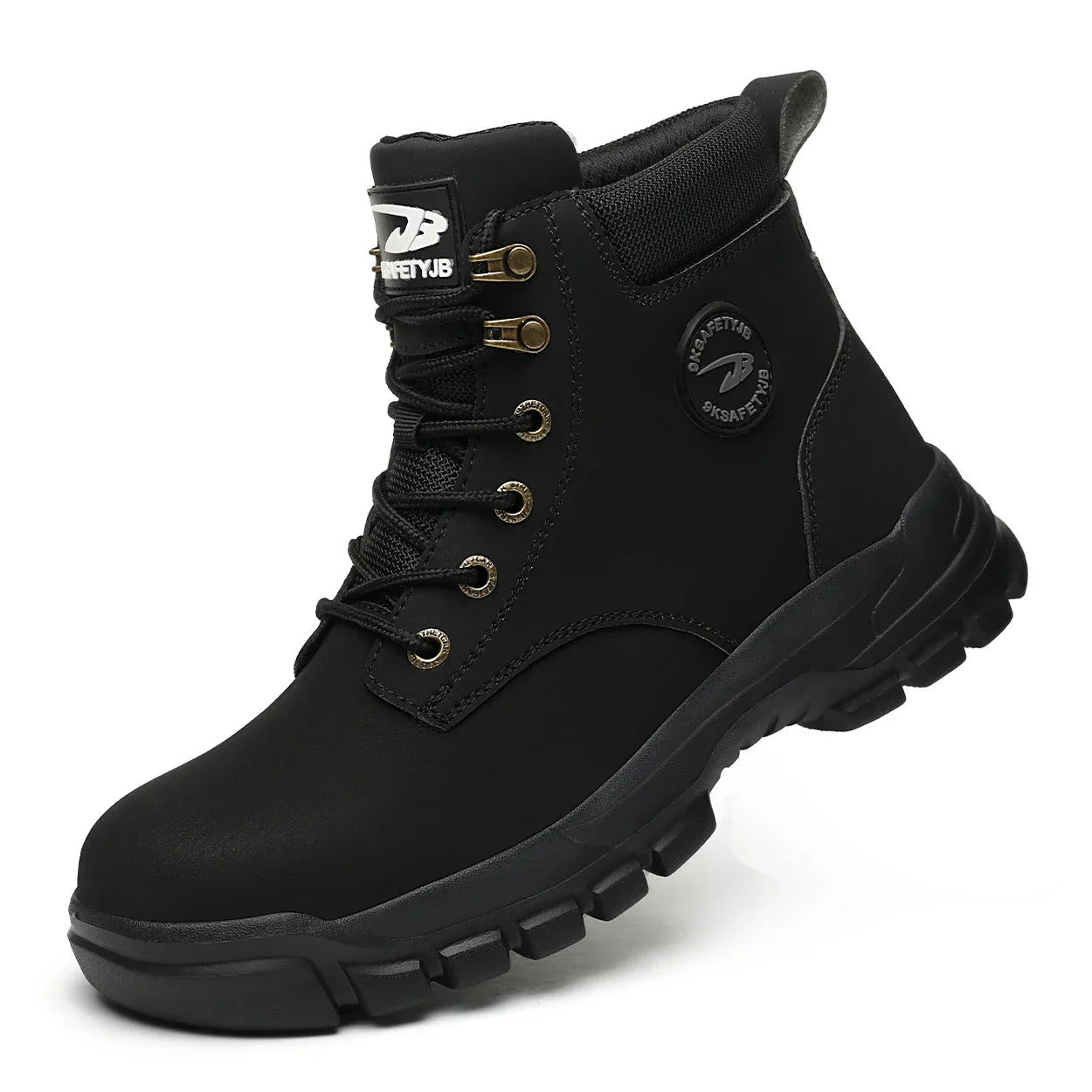 Men's Safety Shoes Puncture-Resistant Work Boots Lightweight Breathable Anti-Slip Construction Shoes with Steel Toe Cap