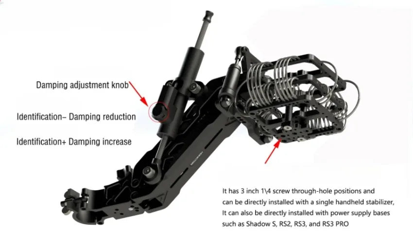 HONGTOO 10KG 2-Axis 3-Axis Shock Absorbing Arm Dampener Camera Stabilizer Video Vibration Damper for DJI RS2 RS3 PRO RS4 Gimbal