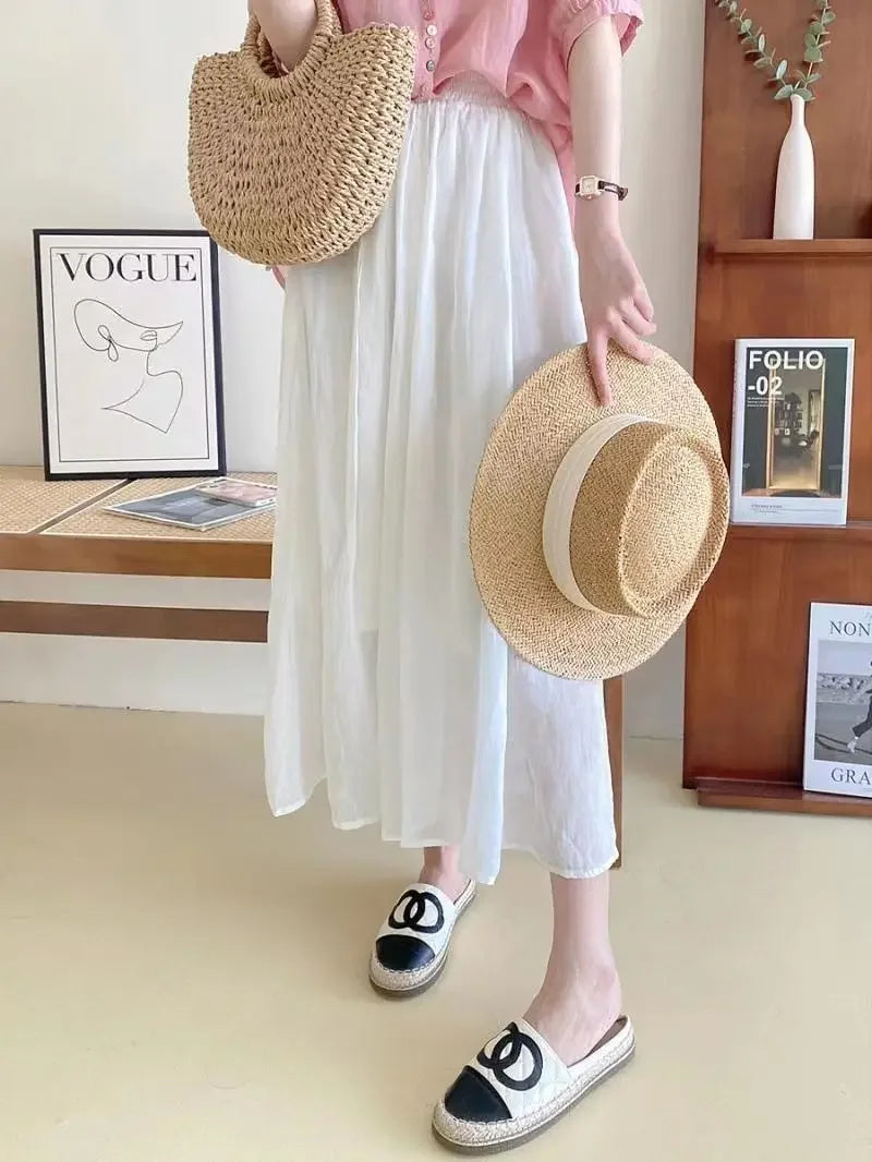 Women's Clothing Linen Blouse White V-Neck Embroidered Shourt Sleeve Loose Fit Artistic Casual Feminine Fashion