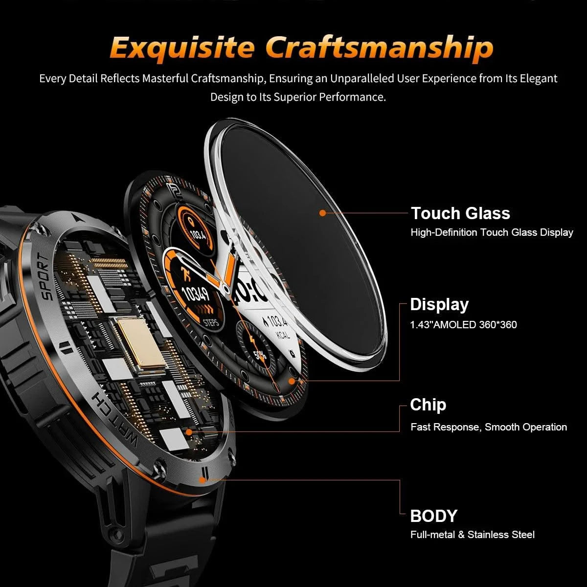 2025 New For Xiaomi IOS Compass Outdoor Smart Watch Men 1.43'' HD AMOLED Screen GPS 400 Mah Battery Bluetooth Call SmartWatches