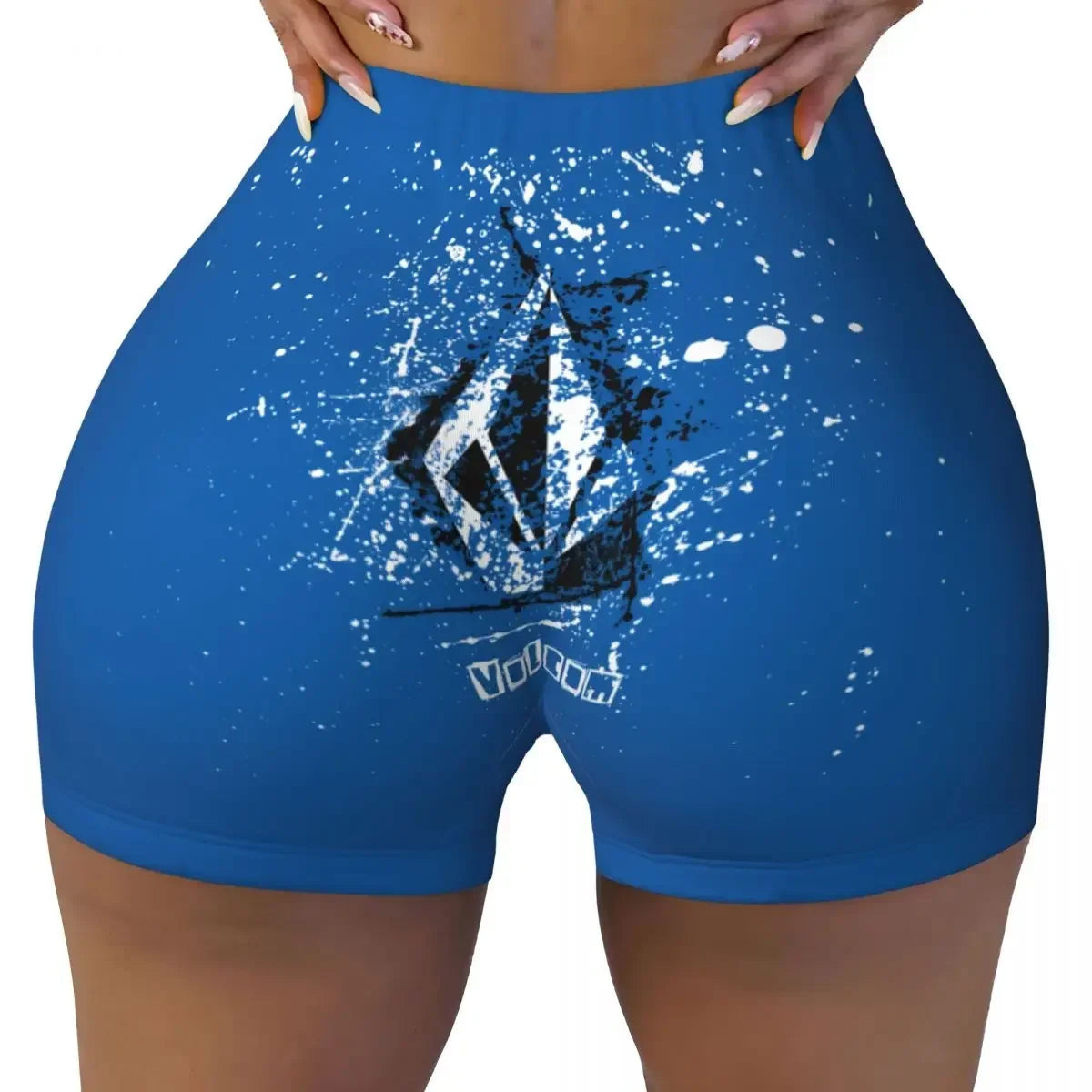 Custom Volcoms Symbol Running Volleyball Gym Shorts for Women Athletic Workout Yoga Shorts