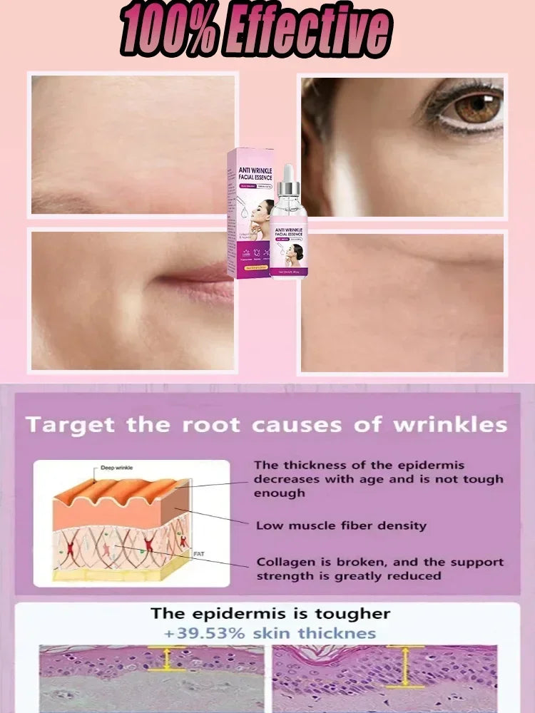 Effective Anti Wrinkle Aging Effect Remove Facial Wrinkles Serum Remover Brightening Skin Fade Melanin Anti Wrinkle Facial Serum