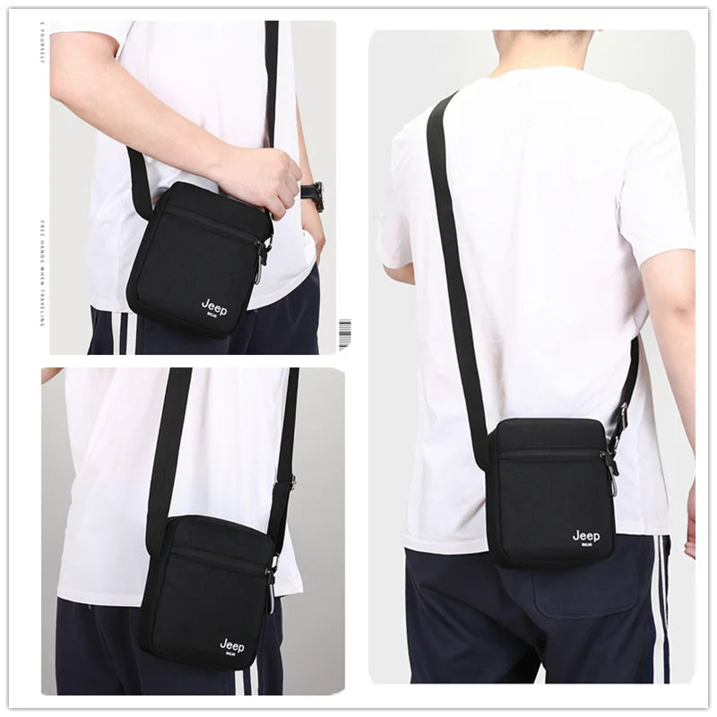JEEP BULUO Men's Bags Crossbody Bag Messenger Waterproof Purse Nylon Zipper Shoulder Bag For Male Versatile Style