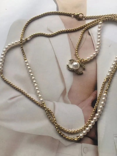 Luxury design necklace 106cm pendant can move freely, can be stacked in single layer or double layer, can be worn in many ways.