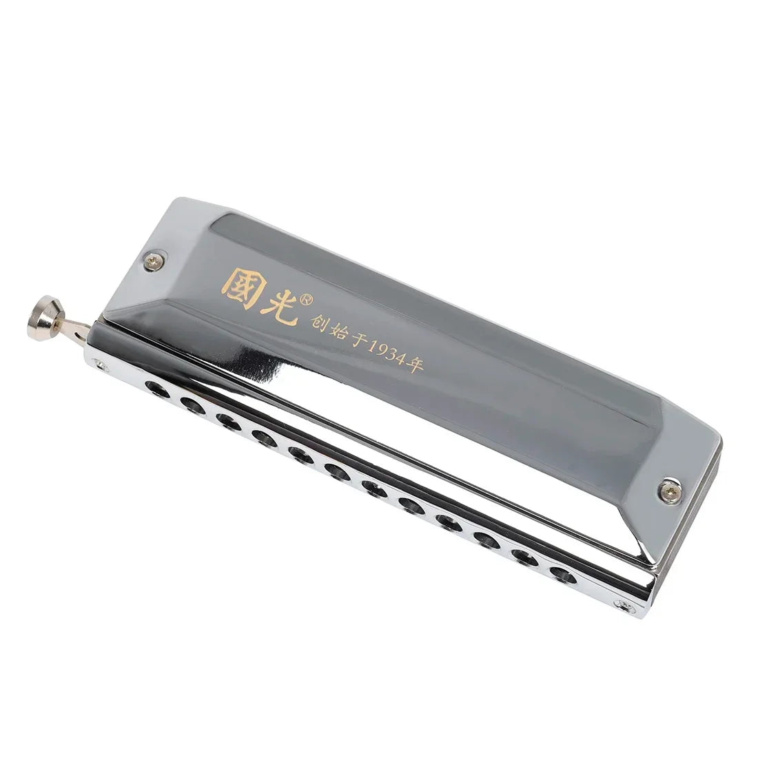 Professional Silver Chromatic Harmonica｜12-Hole 48 Tones w/Stainless Cover｜Guoguang Voice-Optimized｜Home Use for All Ages 🎶
