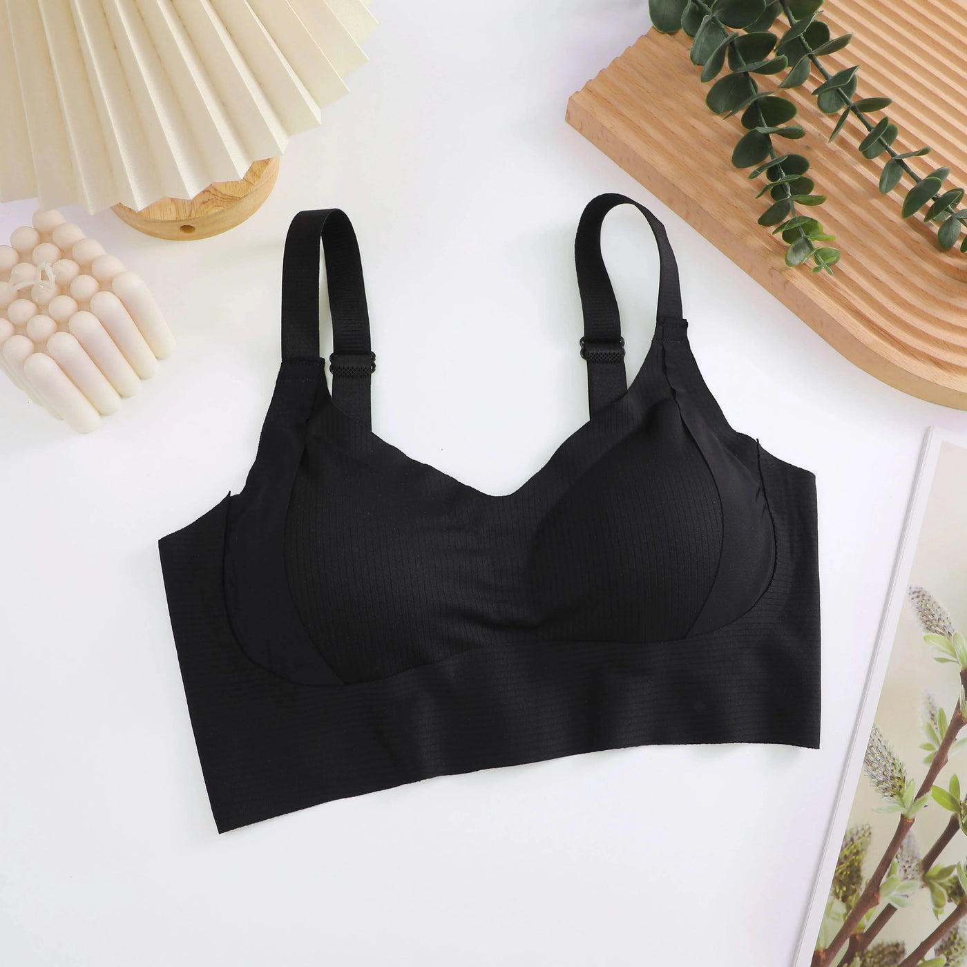 Plus Size Women Seamless Bras Sexy V Waist Brassiere Padded Wireless Soft Sleepwear Female Solid Breathable Underwear Lingerie