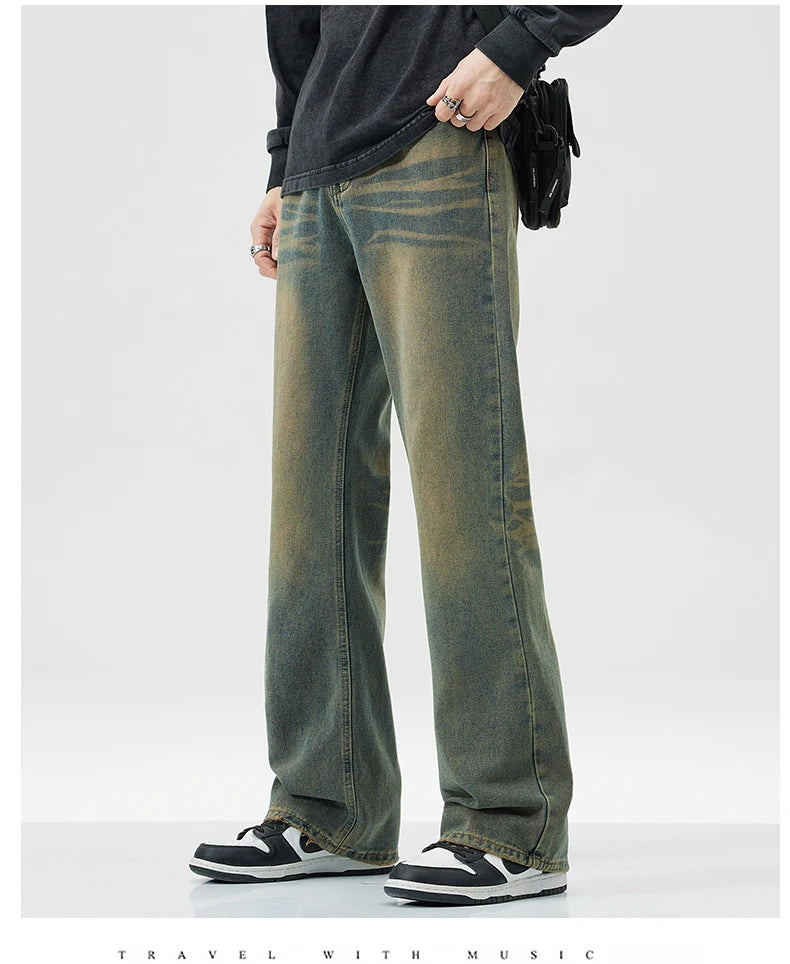 Men's Jeans Man Denim Shorts Jean Streetwear Mens Trousers Wide Y2k Pants Baggy Jeans Clothing Flared Male Cargo New Pant Ripped