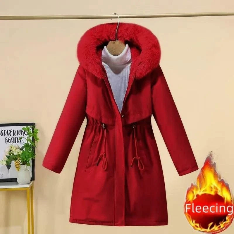 Women's Winter Hodded Fleece Padded Jacket Windbreaker Office Lady In Coats & Jackets Outerwear