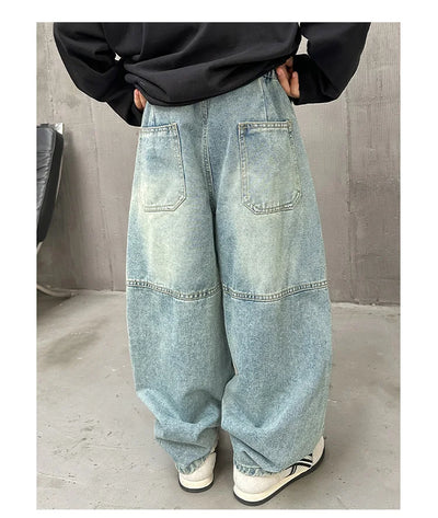 High Quality Luxury Kids Designer Jeans Pants for Children Boy Loose Straight Stylish Denim Trousers 4 5 6 7 8 9 10 11 12 13 14Y