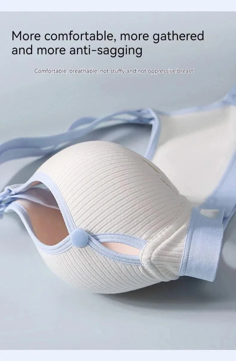 All-season Maternity Bra For Pregnant Women Breast-lifting Anti-sagging Front-opening Design For Breastfeeding Made  Pure Cotton
