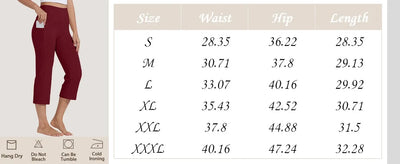 Women  Elastic High Waist 3/4 Pant Casual Active  Fit Wide Capris Leg Pants Trousers With Pockets Pants Woman брюки женские