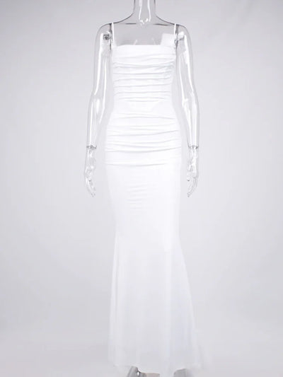 Elegant Dresses for Women Almond Corset Maxi Dress Draped Evening Night Party Dresses Bodycon Sexy Backless Dress with Fishbone