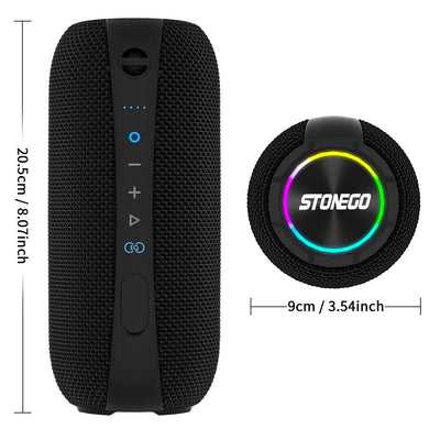 Wireless Bluetooth Speakers Portable Dual Speakers Punk Style LED Bass Diaphragm Sound TWS Speaker