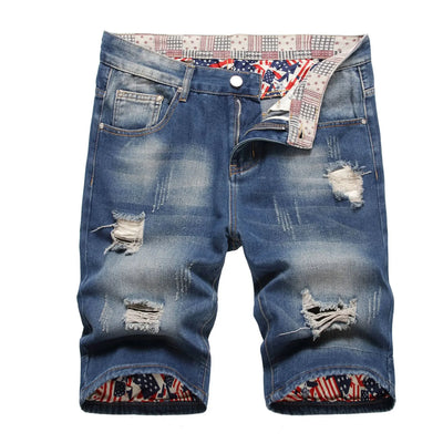2023 Summer New Mens Ripped Short Jeans Brand Clothing Bermuda Cotton Shorts Men Thin Breathable Casual Denim Shorts
