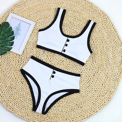 Woman Swimwear 2025 High Waist Bikinis Shorts Women's Swimsuit Luxury Ribbed Two-piece Bathing Suits Summer Bikini Set Swim Suit