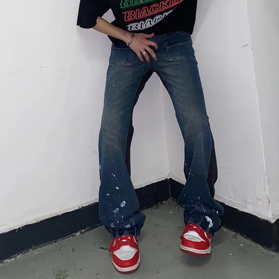2023 Kanye Y2K Streetwear Baggy Ripped Jeans Pants Men Designer Clothes Washed Blue Straight Hip Hop Denim Trousers Ropa Hombre