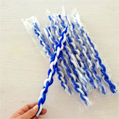 1PACK White and Blue Braided Candle Havdalah Candle Lighting Shabbat Candles Handcrafted Candles Judaica Gift