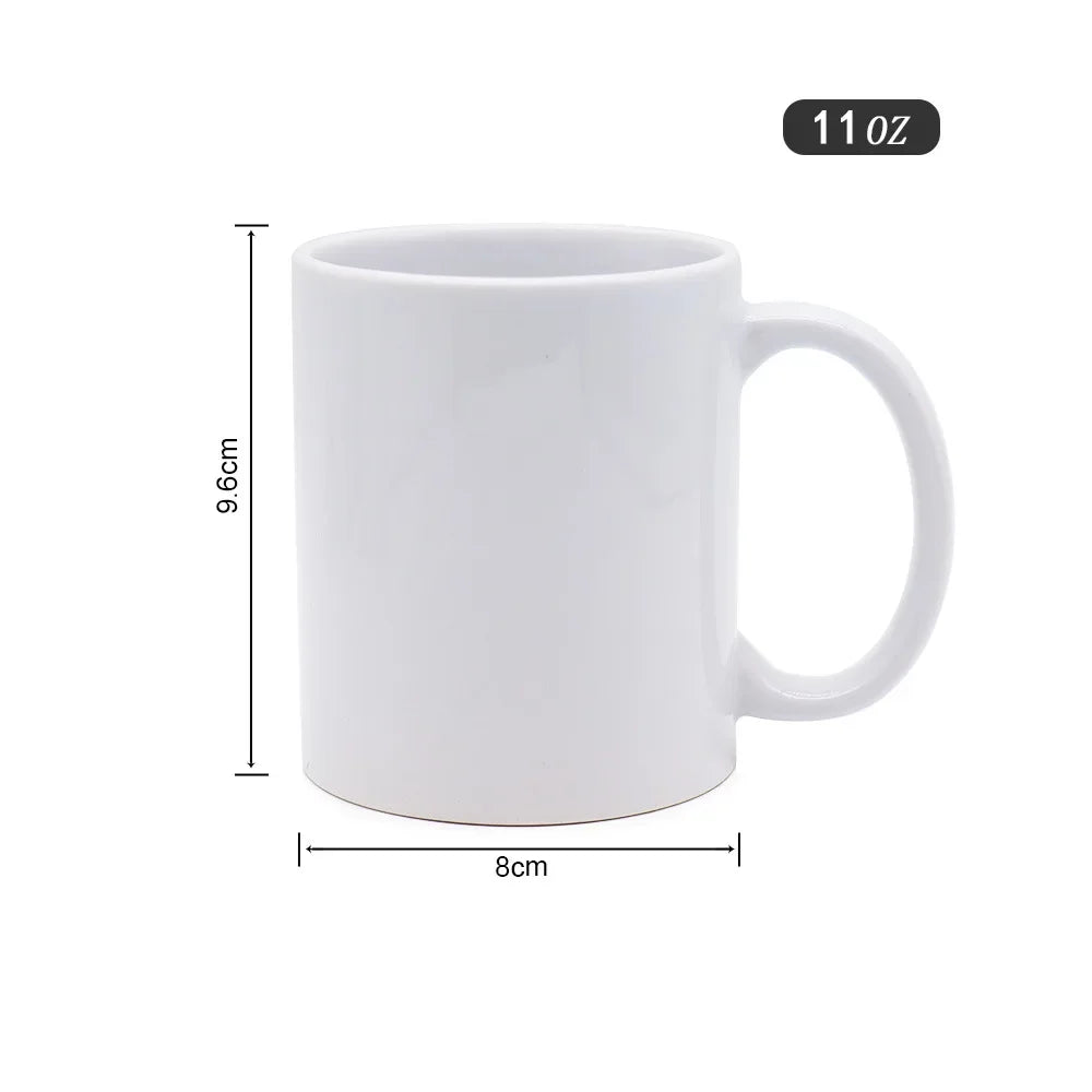 4 Pack 11OZ Sublimation Mugs Sets Classic Blank Drinking Cups with Handles DIY Coffee Mug Gift for Sublimation Paper