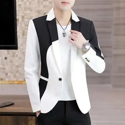 Thin Male Blazer Coat Short Cropped Men's Suit Jackets Slim Fit Single Breasted Luxury Designer High Quality Summer Casual 2024